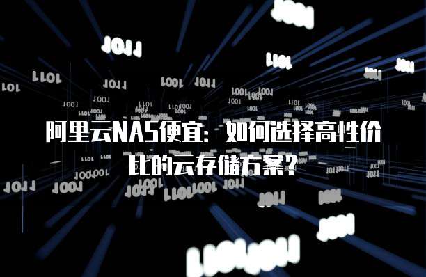 阿里云NAS便宜:如何选择高性价比的云存储方案?
