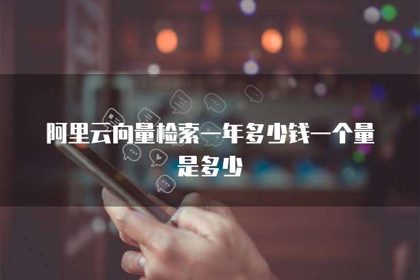 阿里云向量检索一年多少钱一个量是多少