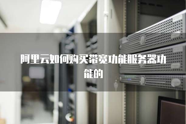 阿里云如何购买带宽功能服务器功能的