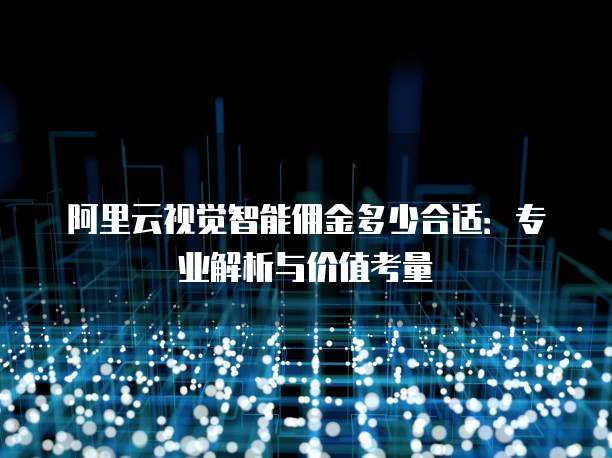 阿里云视觉智能佣金多少合适:专业解析与价值考量