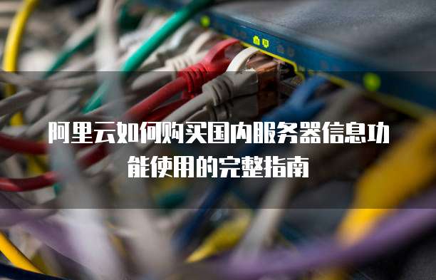 阿里云如何购买国内服务器信息功能使用的完整指南