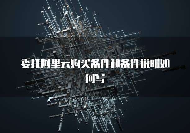 委托阿里云购买条件和条件说明如何写