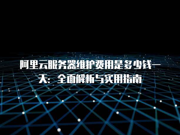 阿里云服务器维护费用是多少钱一天:全面解析与实用指南