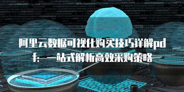 阿里云数据可视化购买技巧详解pdf:一站式解析高效采购策略