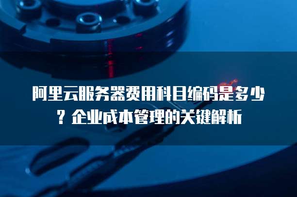 阿里云服务器费用科目编码是多少?企业成本管理的关键解析