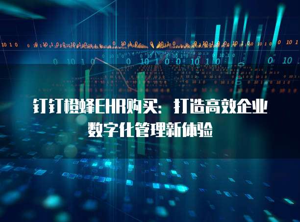 钉钉橙蜂EHR购买:打造高效企业数字化管理新体验
