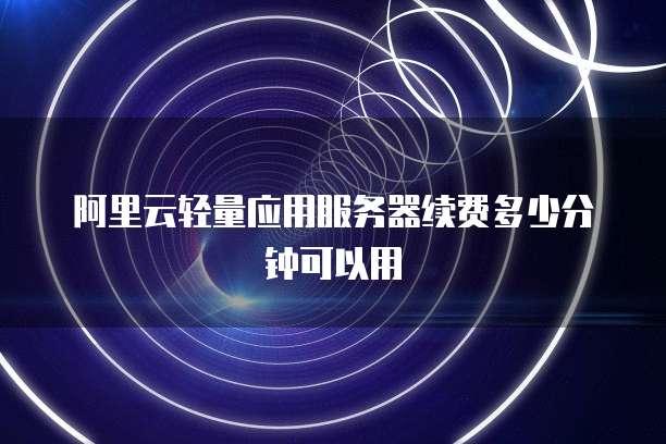 阿里云轻量应用服务器续费多少分钟可以用