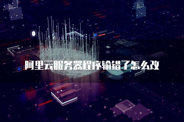 阿里云服务器程序输错了怎么改