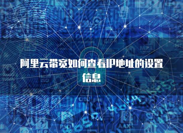 阿里云带宽如何查看IP地址的设置信息