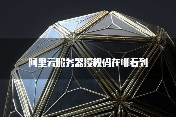 阿里云服务器授权码在哪看到