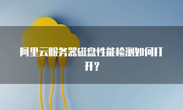 阿里云服务器磁盘性能检测如何打开？