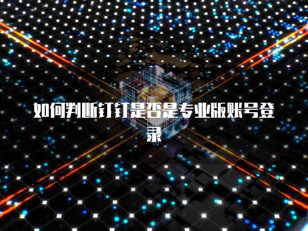 如何判断钉钉是否是专业版账号登录