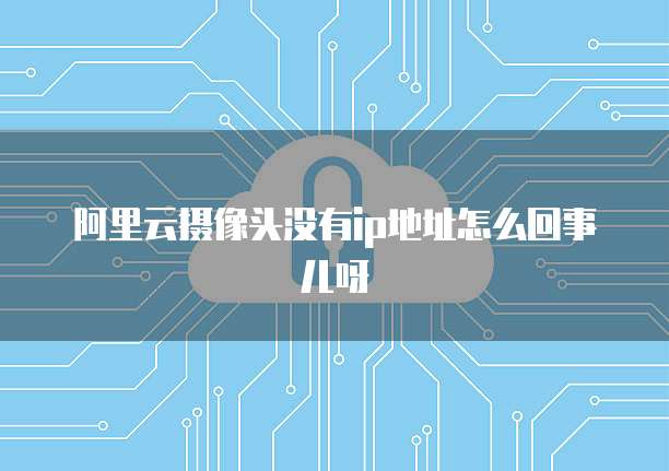 阿里云摄像头没有ip地址怎么回事儿呀