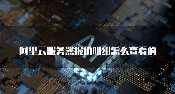 阿里云服务器报价明细怎么查看的