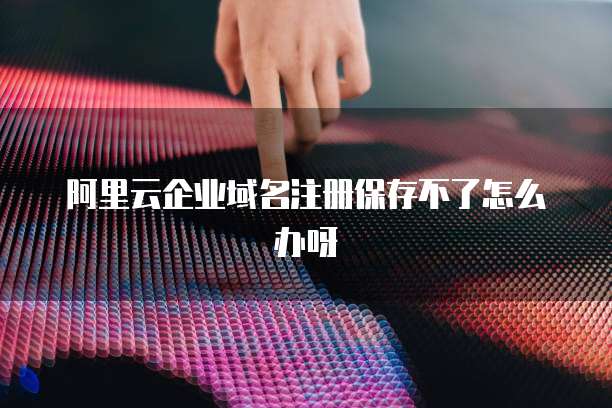 阿里云企业域名注册保存不了怎么办呀