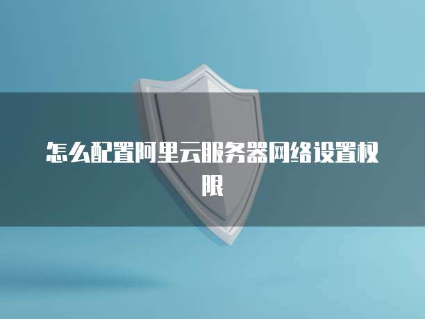 怎么配置阿里云服务器网络设置权限