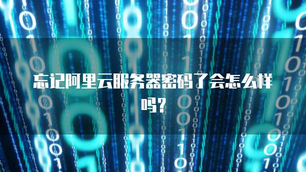 忘记阿里云服务器密码了会怎么样吗?
