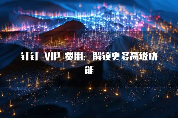 钉钉 VIP 费用：解锁更多高级功能