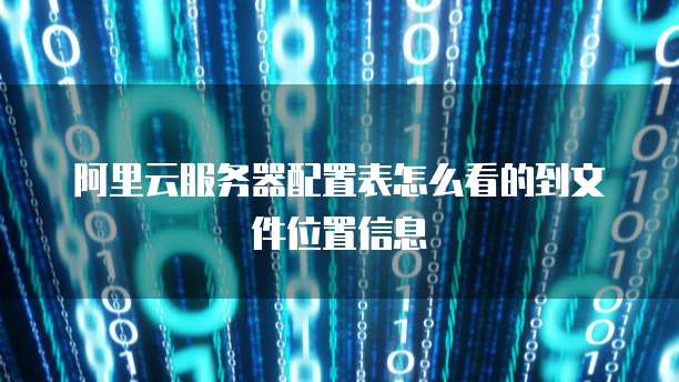 阿里云服务器配置表怎么看的到文件位置信息