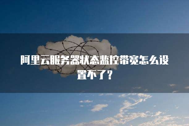 阿里云服务器状态监控带宽怎么设置不了?