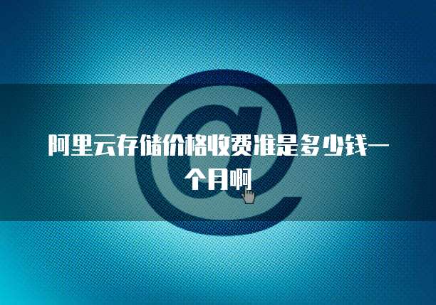 阿里云存储价格收费准是多少钱一个月啊