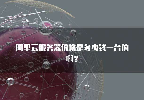 阿里云服务器价格是多少钱一台的啊?