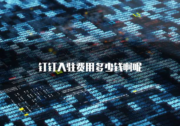 钉钉入驻费用多少钱啊呢