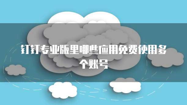 钉钉专业版里哪些应用免费使用多个账号