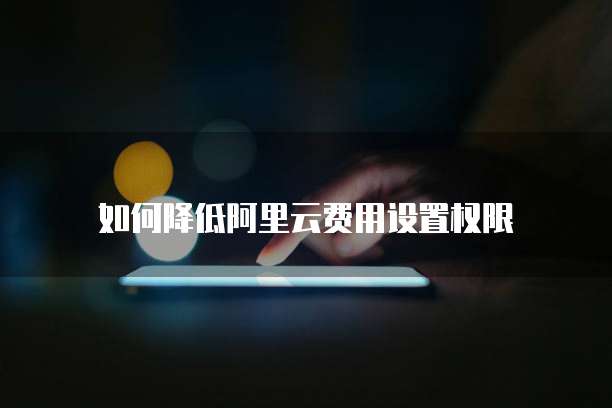 如何降低阿里云费用设置权限