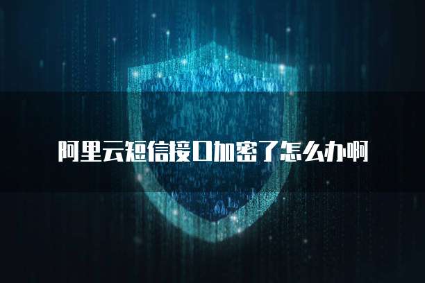 阿里云短信接口加密了怎么办啊