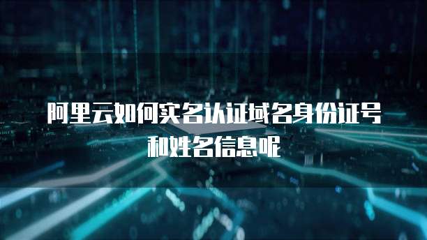 阿里云如何实名认证域名身份证号和姓名信息呢