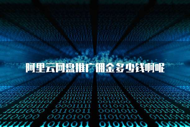 阿里云网盘推广佣金多少钱啊呢