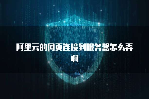 阿里云的网页连接到服务器怎么弄啊