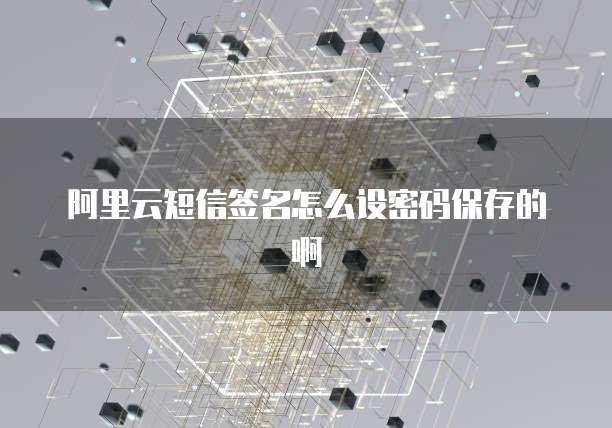 阿里云短信签名怎么设密码保存的啊