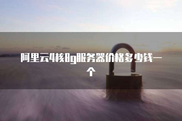 阿里云4核8g服务器价格多少钱一个