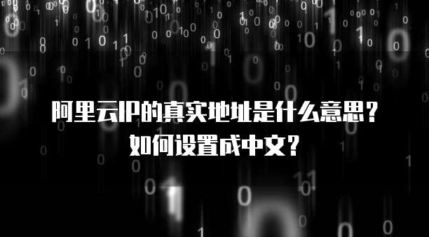 阿里云IP的真实地址是什么意思?如何设置成中文?