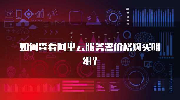 如何查看阿里云服务器价格购买明细?