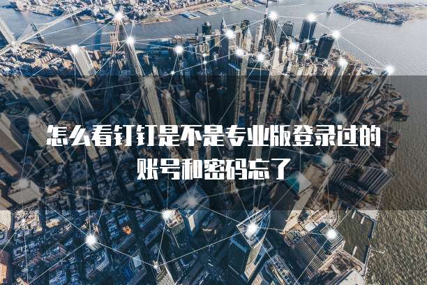 怎么看钉钉是不是专业版登录过的账号和密码忘了