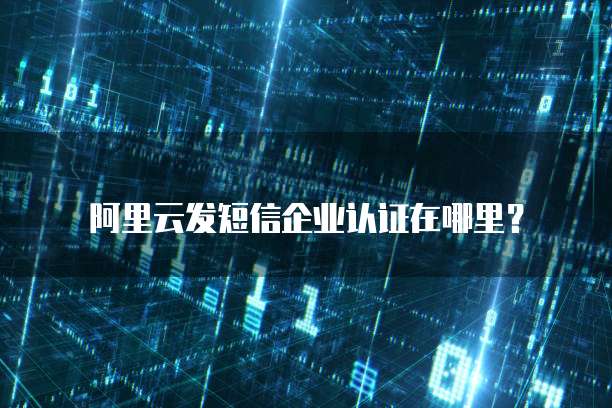阿里云发短信企业认证在哪里？