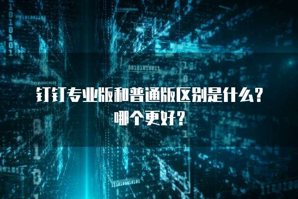 钉钉专业版和普通版区别是什么？哪个更好？
