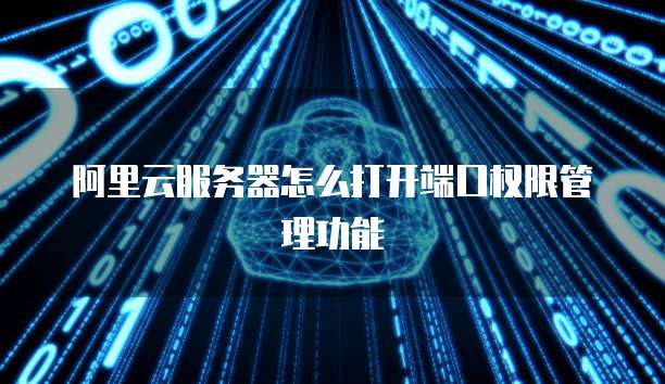 阿里云服务器怎么打开端口权限管理功能