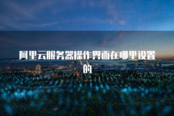 阿里云服务器操作界面在哪里设置的