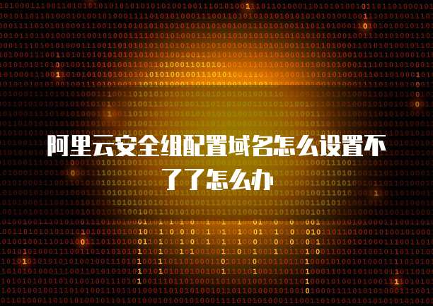 阿里云安全组配置域名怎么设置不了了怎么办