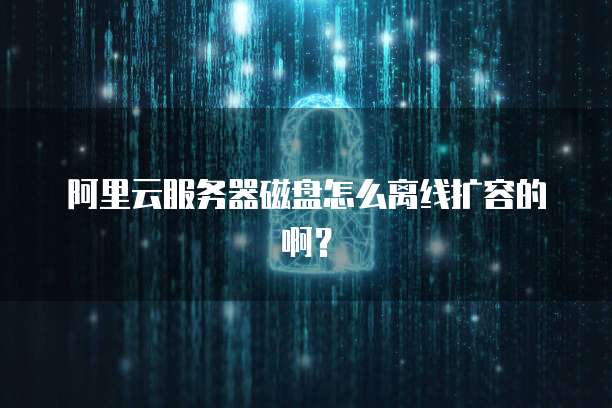 阿里云服务器磁盘怎么离线扩容的啊？