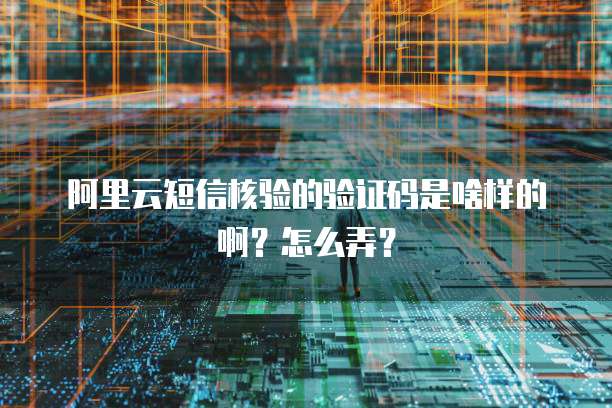 阿里云短信核验的验证码是啥样的啊?怎么弄?