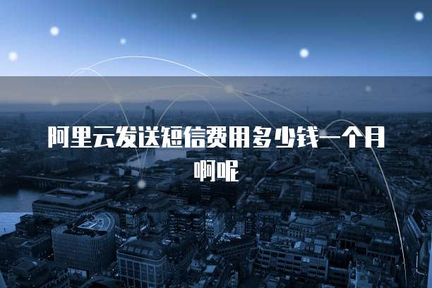 阿里云发送短信费用多少钱一个月啊呢