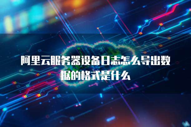 阿里云服务器设备日志怎么导出数据的格式是什么