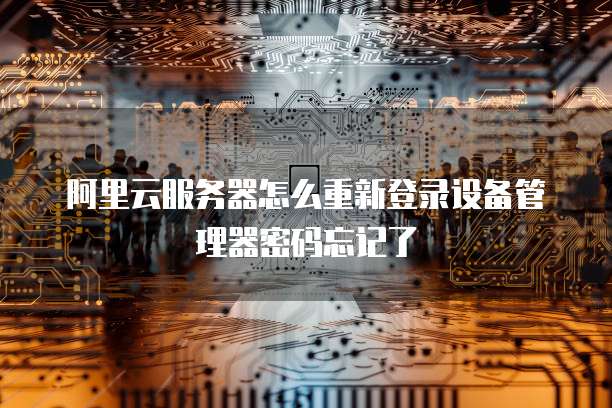 阿里云服务器怎么重新登录设备管理器密码忘记了