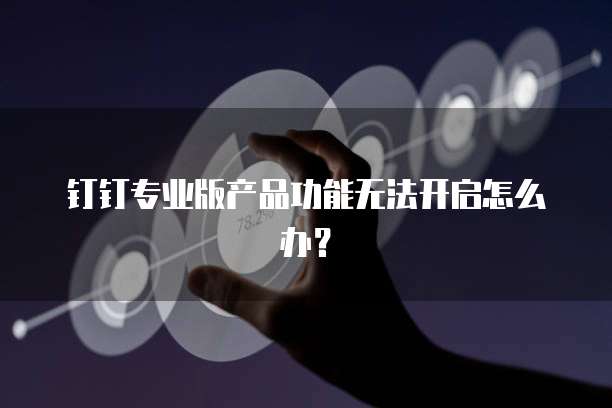 钉钉专业版产品功能无法开启怎么办?