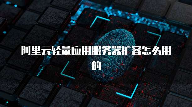 阿里云轻量应用服务器扩容怎么用的
